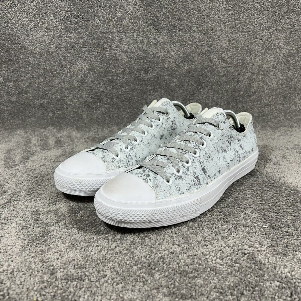 Converse Chuck Taylor II 154890C Mens Sz 11 Reflective White Silver Skate Shoes - Picture 5 of 13